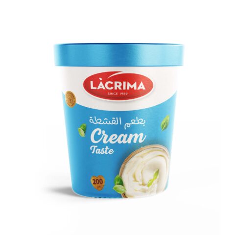 Lacrima light cream taste cheese 200g in light blue packaging.